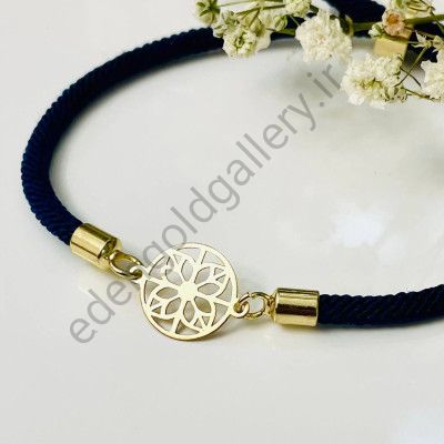 دستبند طلا دایره و گل
