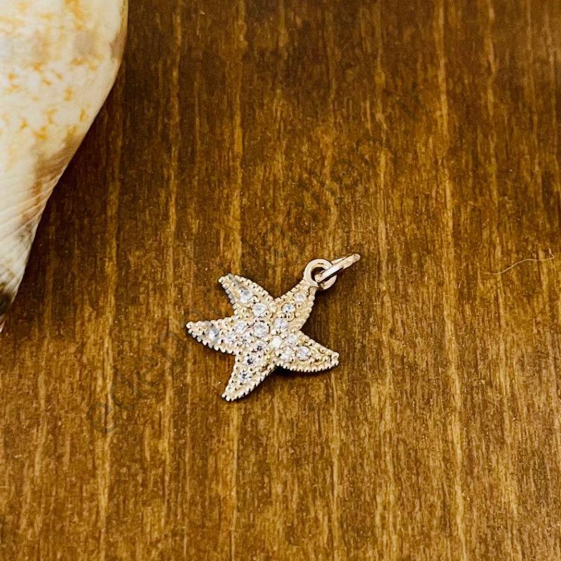 پلاک طلا طرح ستاره دریایی