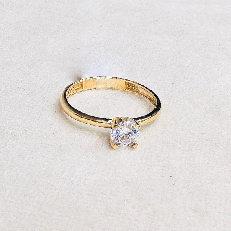 انگشتر طلا تک نگین سولیتر کد 990