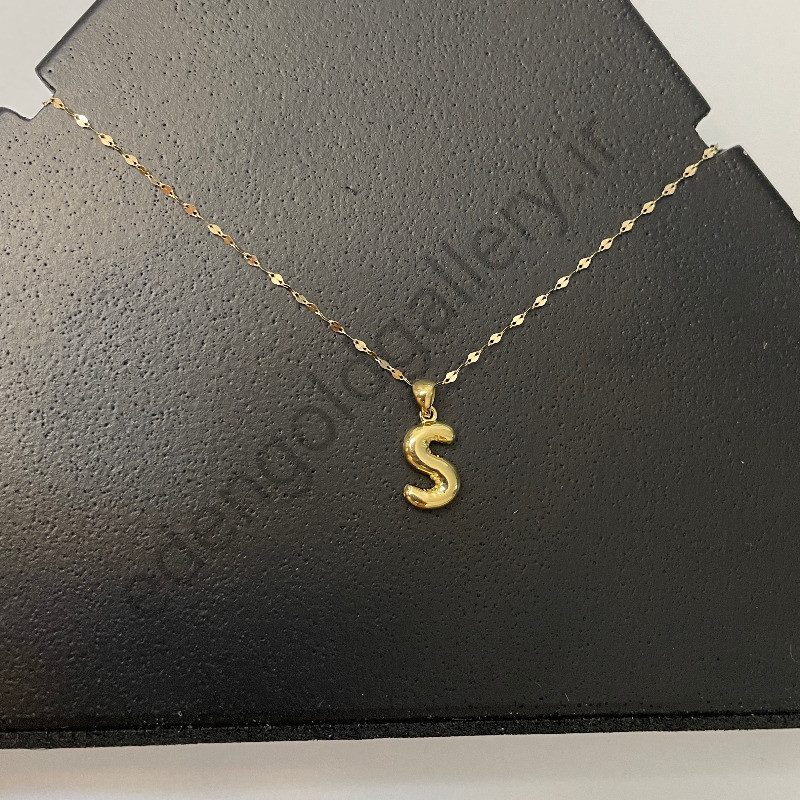 پلاک طلا حرف S