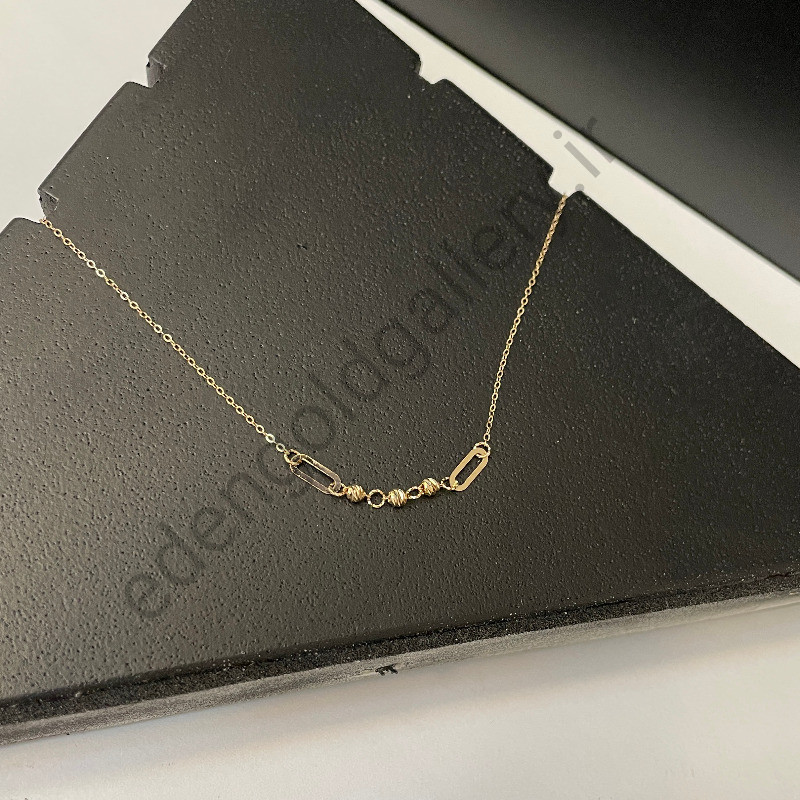 گردنبند طلا متصل 2 بیضی و گوی